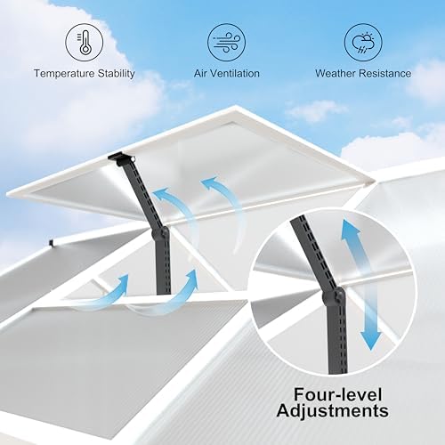 veikou 6' x 10' greenhouse, double-wall polycarbonate green, close-up detail