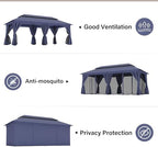 lausaint home patio gazebo 10'x20', with 100ft lights on a desk or shelf