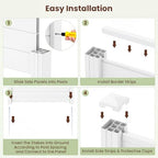 s afstar 3 panels outdoor privacy fence, 48”, side view