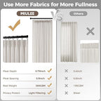 miulee 4 panels pinch pleated linen curtains 108 on a desk or shelf