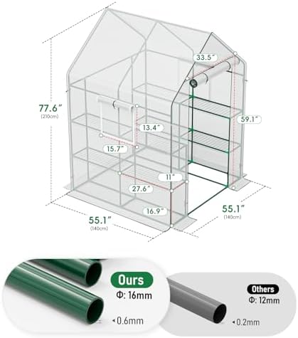 specilite 56×56×78inch walk-in greenhouse for outdoors garden plant, package contents