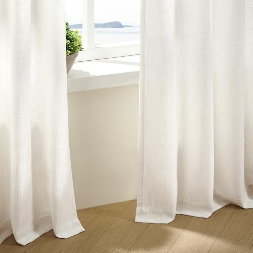 twodrapes natural pinch pleated linen curtains 96 inches, view 9