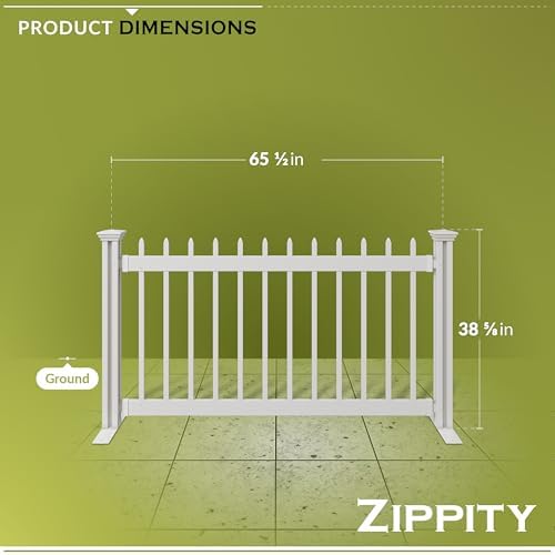 zippity kensington portable event fence, white vinyl freestanding, package contents
