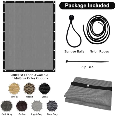 artpuch pergola shade cover with grommets 8x10 ft, package contents