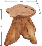 cedar wood stump mushroom stool live edge side shown in use