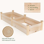 mixc 8×2ft wooden raised garden bed outdoor planter showing dimensions