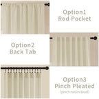 joydeco linen curtains 96 inch length 2 panel, close-up detail