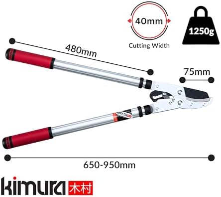 kimura® pro heavy duty garden loppers - 25-37", side view