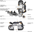 maxxt 2-in-1 band saw with table saw base shown in use