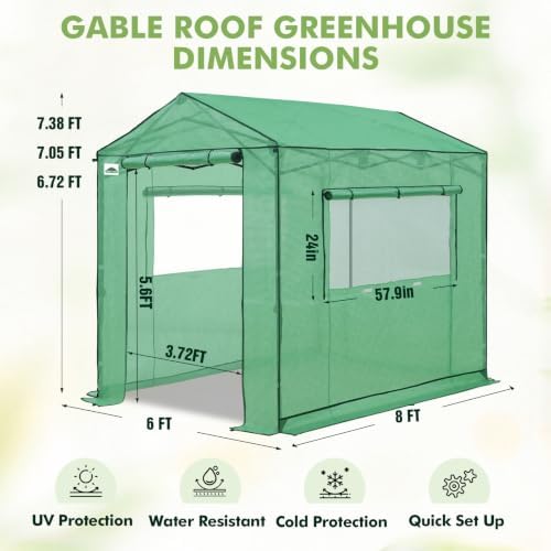 eagle peak 8x6 pop up walk in greenhouse, close-up detail