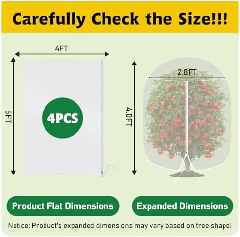 ozmi 4 pack fruit tree blueberry bush netting, side view