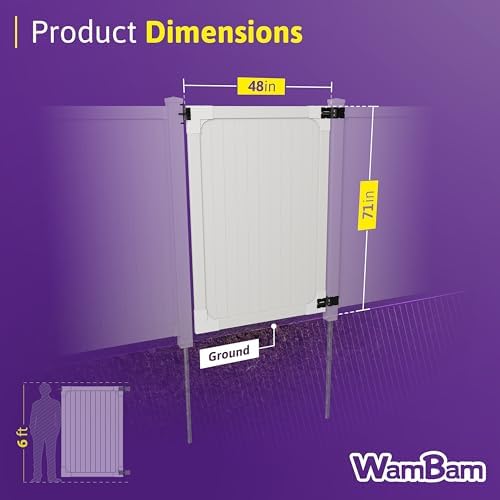wambam cambridge privacy gate, white vinyl no dig, package contents