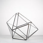 ncyp opened geometric glass terrarium, 6.69" bowl shape, package contents