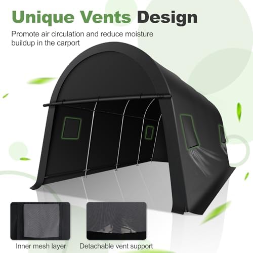cobizi carport canopy 12x20 heavy duty portable garage, view 9