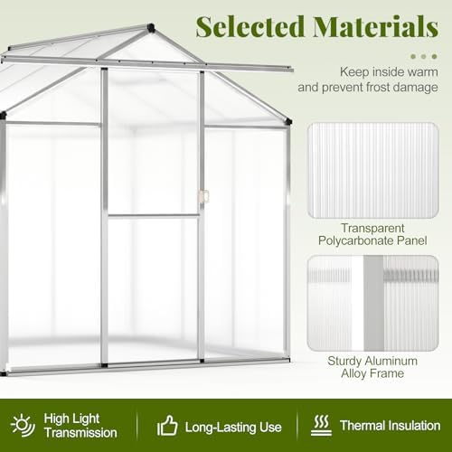 happygrill greenhouse, 6 x 6 x 6.5 ft, close-up detail