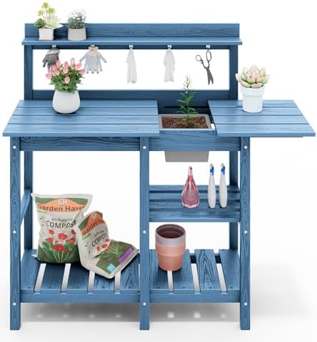 serwall outdoor potting bench set of 2 with, view 10