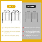 decorative garden fence 17in x 10ft,10 panels,metal halloween, front angle view