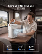 3-in-1 portable air conditioners, 5400mah built-in battery personal, front angle view