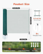 vevor temporary fence with posts, 3 x 49.2 shown in use