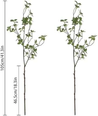 artificial greenery stems, 41.3’’ tall fake plants branches showing dimensions