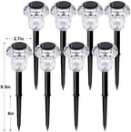 Solar Lights Outdoor 8 Pack Color Changing Mushroom Garden Lights | Waterproof Pathway Yard Walkway Landscape Path Lighting for Outside, Auto On/Off Decorations, Acrylic Diamond-like Lampshade