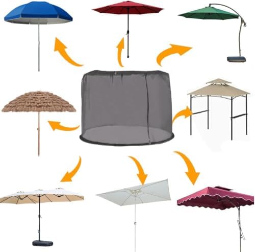 6ft/9ft/11ft patio umbrella mosquito netting with zipper door, package contents