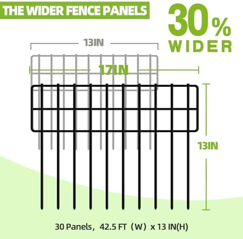 42.5ft(l) x 13in(h) animal barrier fence, 30 panels shown in use
