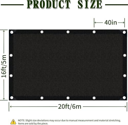 40% shade cloth 16×20ft hdpe mesh net with, side view