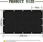 40% shade cloth 16×20ft hdpe mesh net with, side view