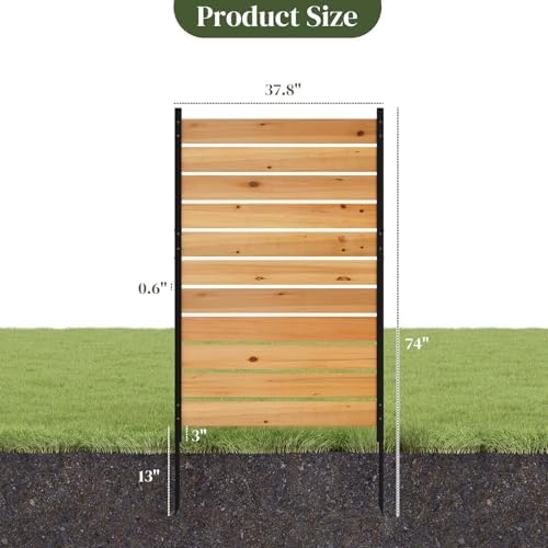 no dig wood privacy screen fence panel, outdoor, close-up detail