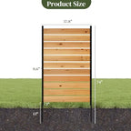 no dig wood privacy screen fence panel, outdoor, close-up detail