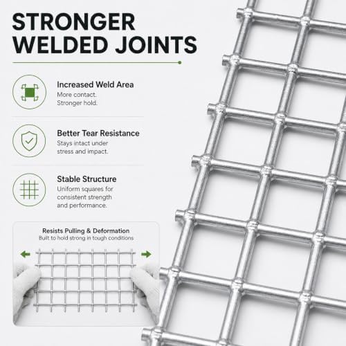 GoldPeak Hardware Cloth 1/4 inch Wire Mesh 48'' x 50' 23 Gauge | Hot-dip Galvanized After Welding, Chicken Wire Fencing Wire Fence Roll Welded Wire Fencing Wire Cloth Snake Fence