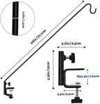 ERYTLLY 2 Packs 3 Inch Clamp 28" Long Deck Hook Wall Pole Wall ounted Deck Hook Extensible and Adjustable Wal!Bracket for Hanging Bird Feeder,Plants,Wind Chimes