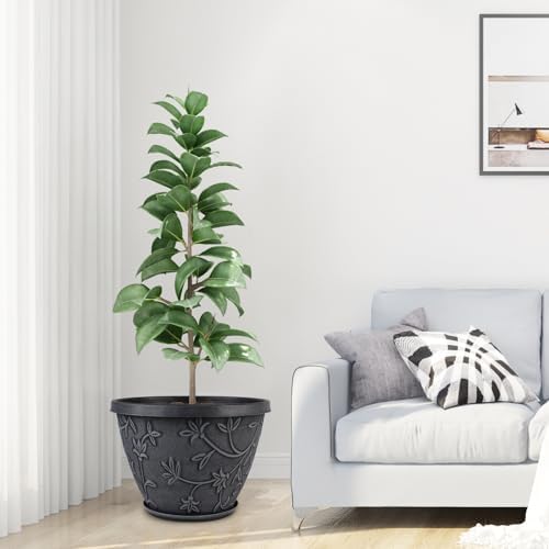 nooulap 4 pack 16 inch large plant pot, main product view