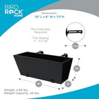 birdrock home 2pk metal railing planter box | showing dimensions
