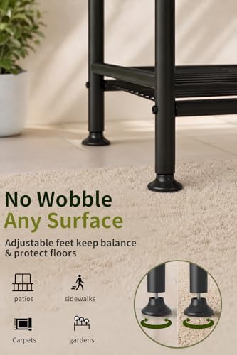 5-tier metal plant stand - heavy duty indoor showing dimensions