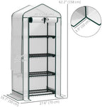 outsunny 4 tier mini greenhouse w/ screen roof on a desk or shelf