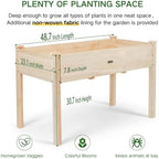 48x24x30 elevated wooden raised garden bed with legs showing dimensions