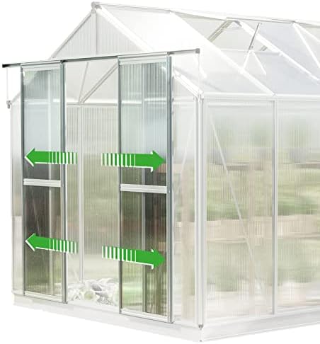 spahir 6 8.5x12.6 ft walk in greenhouse showing dimensions