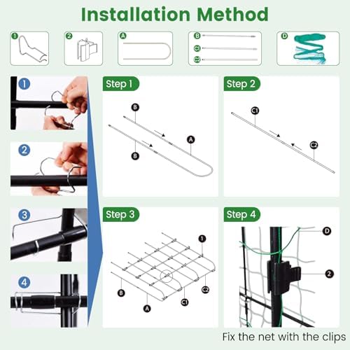 71" x 71" cucumber trellis for raised bed, package contents