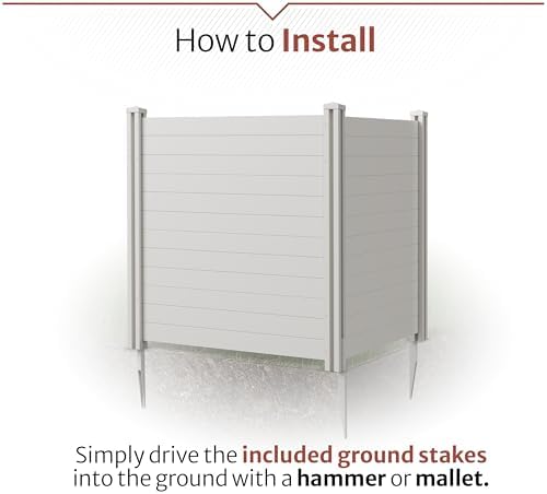 enclo premium white vinyl privacy screen, diy no, side view