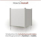 enclo premium white vinyl privacy screen, diy no, side view