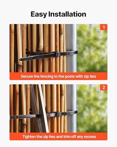 vevor natural reed fencing, 4 ft x 16.4 showing dimensions