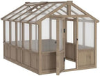 mupater 6'x10' wooden greenhouse for outdoor, heavy duty, package contents
