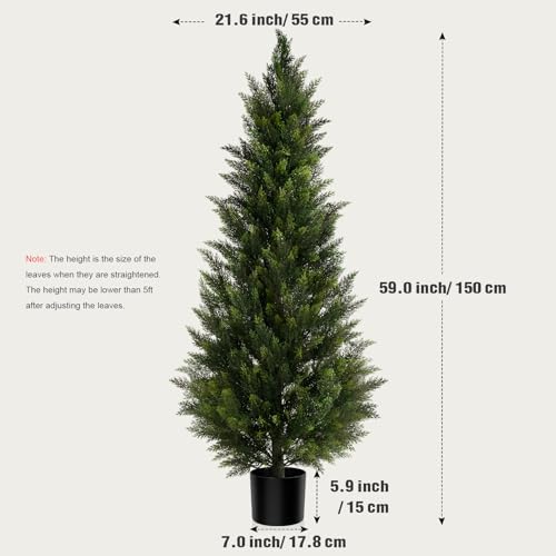 vitalismo 5ft uv-resistant artificial cedar trees for front shown in use