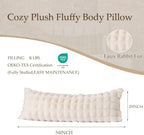 luxury shaggy faux fur body pillow,fluffy bed pillow, close-up detail