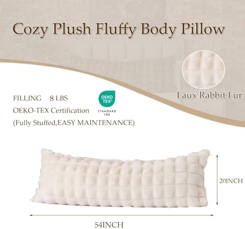 luxury shaggy faux fur body pillow,fluffy bed pillow, close-up detail