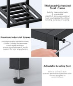 metal heavy duty plant stand indoor outdoor,10 tier, front angle view