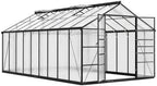 10x18 ft aluminum greenhouse, durable walk-in polycarbonate greenhouse, front angle view