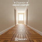 acacia interlocking deck tiles outdoor waterproof, golden teak, close-up detail